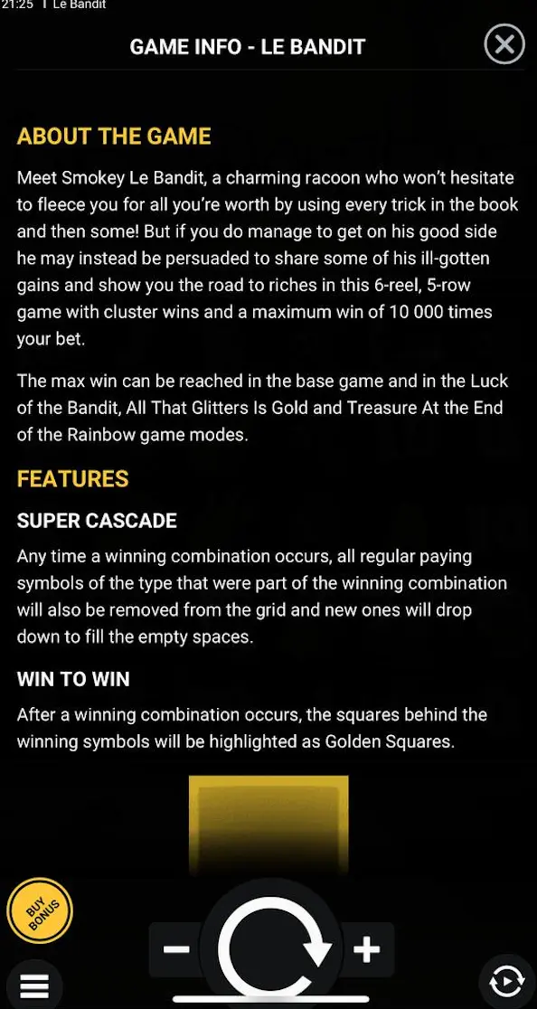 Le Bandit regulations